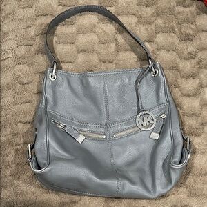 Michael Kors Pebble Gray Leather Shoulder Bag EUC